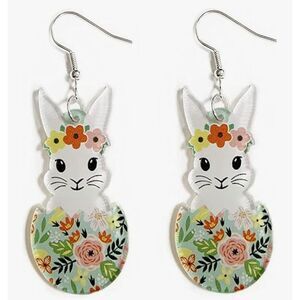 Acrylic easter bunny drop earrings